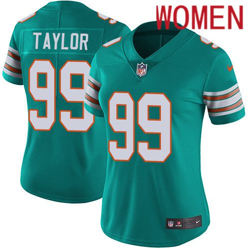 Women Miami Dolphins 99 Jason Taylor Nike Green Vapor Limited Alternate NFL Jersey